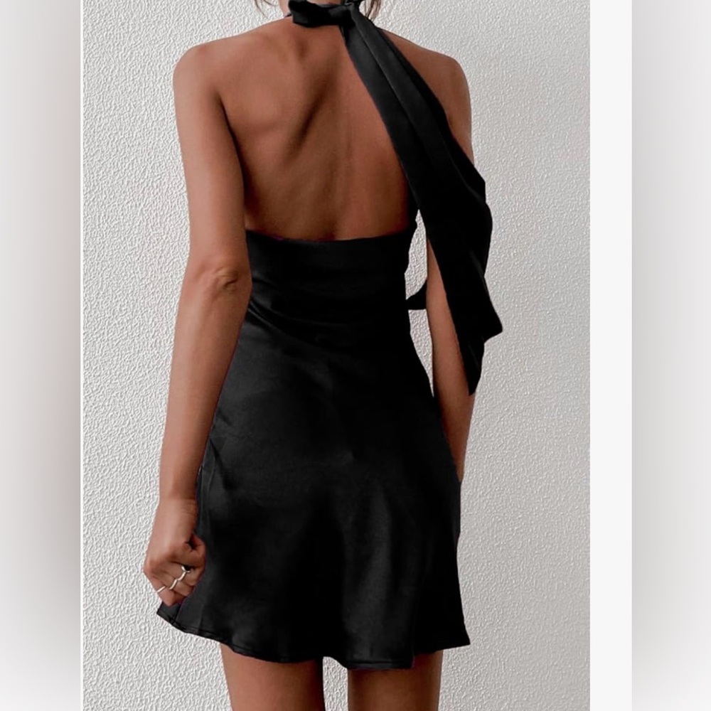 Black size satin large dress new with tags